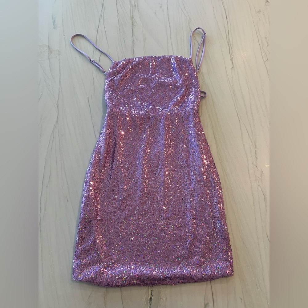 Lucy in the Sky Women's Purple and Silver Dress